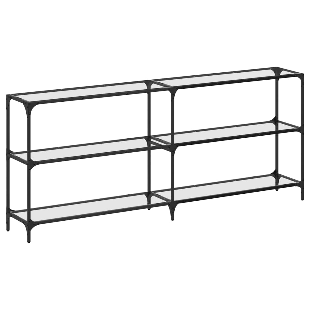 Console Table with Transparent Glass Top 194.5x30x81 cm Steel